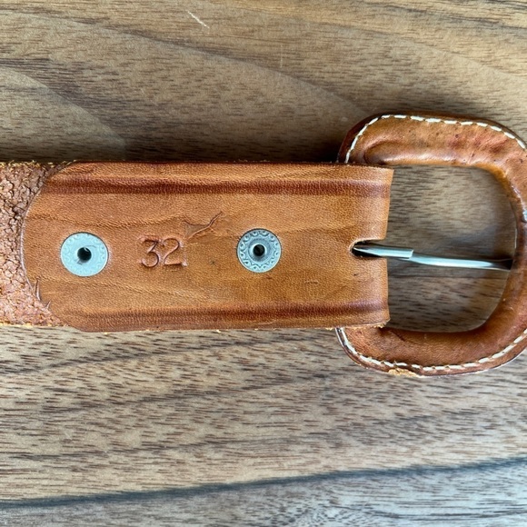 WESTERN Style Belt Tan Leather Lacing Design Removable Buckle Rodeo Stampede - Picture 7 of 12